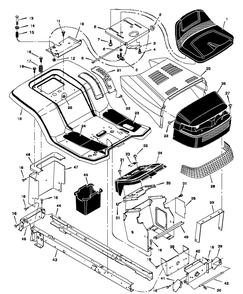 Part Location Diagram of 44X7019 Murray Decal, Left Hood